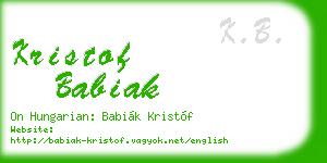 kristof babiak business card