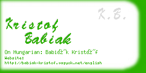 kristof babiak business card